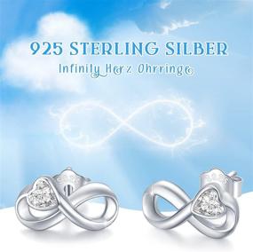 img 1 attached to 🎁 Sterling Silver Infinity Symbol Stud Earrings with Zircon Gemstones - Perfect Christmas Jewelry Gift for Women and Girls