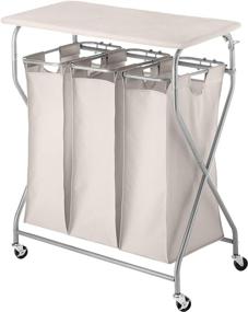 img 4 attached to Tan Whitmor Easy-Lift 🧺 W Triple Folding Laundry Sorter Table