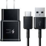 🔌 samsung galaxy adaptive fast charger with usb type-c cable - s21/s21 ultra/s20/s20 ultra/s10/z flip 3/s10e/z fold 3/s10 plus/s9 plus/s8/s8 plus/note 8/note 9/note 10/note 20/s20 plus (black) logo