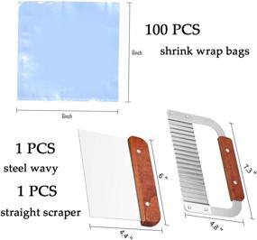 img 3 attached to 🧼 Kyerivs Silicone Soap Molds Kit - 42oz Rectangular Loaf Molds with Wood Boxes, 100pcs 6×6 inch Shrink Wrap Bags, Stainless Steel Wavy and Straight Scraper - Perfect Soap Making Supplies