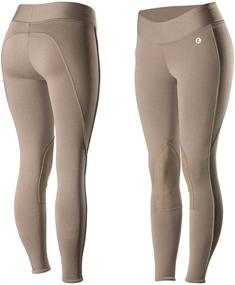 img 4 attached to 👖 Women's Active Winter Knee Patch Tights by HORZE