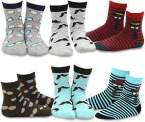 img 4 attached to 🧦 TeeHee Little Boys and Toddler Fun Novelty Crew Socks - 6 Pack for Added Delight