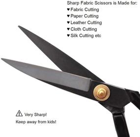 img 3 attached to ✂️ Black Blade Manganese Steel Sewing Scissors - Ergonomic Design, 8.4 inch Dressmaking Shears