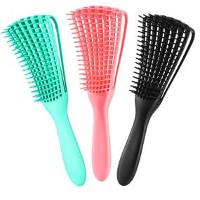 img 4 attached to 🌿 Detangling Hair Brush for Afro American/African Textured Hair 3a to 4c - Kinky Wavy/Curly/Coily/Wet/Dry/Oil/Thick/Long Hair, Natural Hair Detangler, Scalp Exfoliator for Beautiful Results