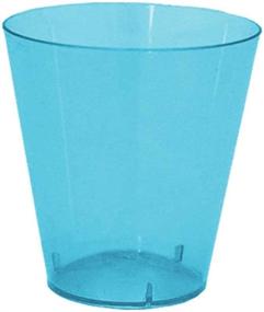 img 2 attached to 🥃 Vibrant Neon Blue Shot Glasses - 50 Count, Party Essentials, Hard Plastic, 2-Ounce Shooter Glasses