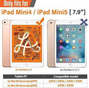 img 3 attached to 📱 iPad Mini 5th Generation Case - Heavy Duty Timecity Protective Cover with Screen Kickstand, Hand Strap, Shoulder Strap, and Pencil Holder - Orange