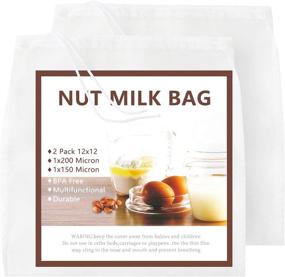 img 4 attached to 🥛 GOGOUP 2 Pcs Nut Milk Bag: Reusable 12"x12" Strainer Bags for Almond Milk, Cold Brew Coffee, Yogurt, Cheese, and More