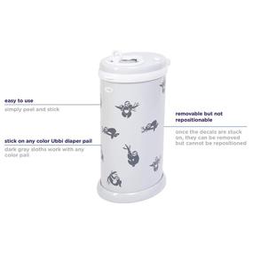 img 1 attached to 🐵 Ubbi Sloth Peel and Stick Decal Stickers: Adorable Decorative Stickers for Diaper Pail and Baby Nursery