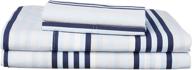 🌊 stylish tommy hilfiger ocean stripe sheet set for queen beds logo