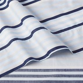 img 2 attached to 🌊 Stylish Tommy Hilfiger Ocean Stripe Sheet Set for Queen Beds