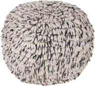 🛋️ modern urban shop wool swirl knit pouf in classic black and white - stylish and versatile seating solution logo