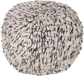 img 2 attached to 🛋️ Modern Urban Shop Wool Swirl Knit Pouf in Classic Black and White - Stylish and Versatile Seating Solution