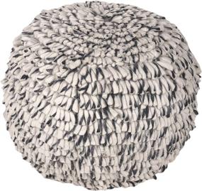 img 1 attached to 🛋️ Modern Urban Shop Wool Swirl Knit Pouf in Classic Black and White - Stylish and Versatile Seating Solution