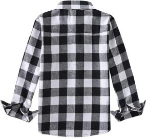 img 3 attached to Yinggeli Little Sleeve Button Flannel Boys' Clothing