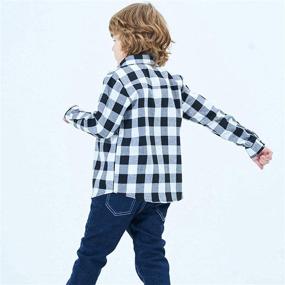 img 1 attached to Yinggeli Little Sleeve Button Flannel Boys' Clothing