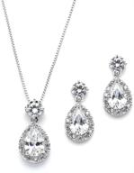 💎 mariell pear shaped cz teardrop necklace and earrings set: stunning wedding jewelry for brides & bridesmaids logo