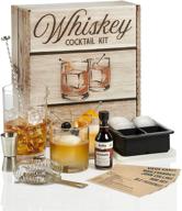 🥃 ultimate whiskey cocktail kit: complete set with rocks glass, crystal mixing glass, and essential bar tools for old fashioned & more logo