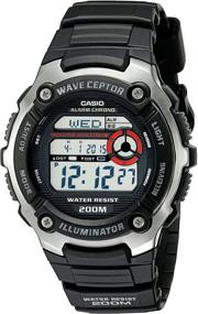 img 3 attached to ⌚ Часы Casio Wave Ceptor с черным ремешком из резины, кварцевые, модель: EAW-WV-200A-1AV, размер 16