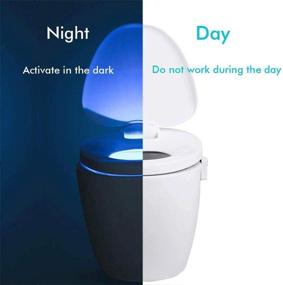 img 1 attached to 🚽 Motion Activated Toilet Night Light by ZSZT - 2 Modes, 8 Color Changing, Sensor LED Washroom Night Light - Fits Any Toilet - Practical Gift