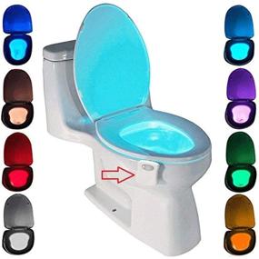 img 4 attached to 🚽 Motion Activated Toilet Night Light by ZSZT - 2 Modes, 8 Color Changing, Sensor LED Washroom Night Light - Fits Any Toilet - Practical Gift