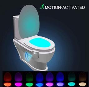 img 3 attached to 🚽 Motion Activated Toilet Night Light by ZSZT - 2 Modes, 8 Color Changing, Sensor LED Washroom Night Light - Fits Any Toilet - Practical Gift