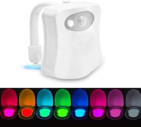 img 2 attached to 🚽 Motion Activated Toilet Night Light by ZSZT - 2 Modes, 8 Color Changing, Sensor LED Washroom Night Light - Fits Any Toilet - Practical Gift