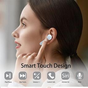 img 3 attached to Bluetooth Headphones Extra-Deep Bass Stereo Sound Wireless Earbuds 70H Playtime With Fast Charging Case IPX6 Waterproof Noise Cancelling Wireless Earbuds Comfortable Design For Sports (White)