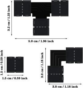 img 2 attached to 🔌 RGB LED Strip Connector Full Kit - 30 Pieces, 4 Pin, 10mm Gapless Solderless Adapter Extension - Compatible with SMD 5050 LED Strip - Includes 20 Gapless Connectors, 5 L Connectors, and 5 T Connectors (Black)