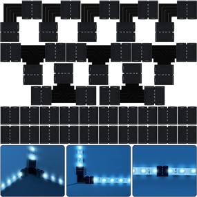 img 4 attached to 🔌 RGB LED Strip Connector Full Kit - 30 Pieces, 4 Pin, 10mm Gapless Solderless Adapter Extension - Compatible with SMD 5050 LED Strip - Includes 20 Gapless Connectors, 5 L Connectors, and 5 T Connectors (Black)