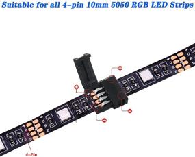 img 3 attached to 🔌 RGB LED Strip Connector Full Kit - 30 Pieces, 4 Pin, 10mm Gapless Solderless Adapter Extension - Compatible with SMD 5050 LED Strip - Includes 20 Gapless Connectors, 5 L Connectors, and 5 T Connectors (Black)