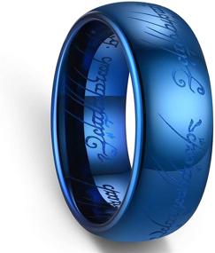 img 4 attached to Zoesky Men's 6mm 8mm Tungsten Carbide Ring - Lord of The Rings Inspired Blue Band with Comfort Fit and Laser Etched Design