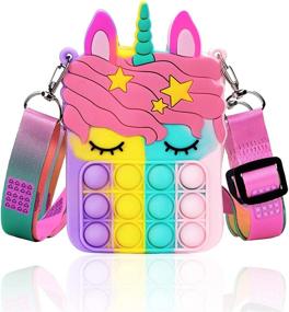 img 4 attached to 🦄 Anxiety Relief: Unicorn Silicone Shoulder Backpack for On-the-go Comfort