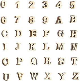 img 4 attached to 🔠 Juvale Wood Alphabet Letters and Numbers for Children, DIY Crafts (1.1 Inch, 144 Pieces)