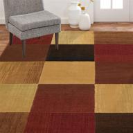 🏠 home dynamix catalina brookings geometric brown beige orange area rug 3'3"x5'2" - contemporary modern design logo