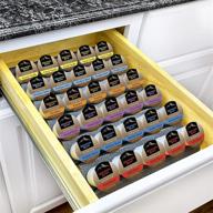 🗄️ 6-tier heavy gauge steel drawer organizer for kitchen cabinets - lynk professional® coffee pod tray, compatible with keurig k-cup pods, in silver metallic логотип