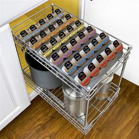 img 2 attached to 🗄️ 6-Tier Heavy Gauge Steel Drawer Organizer for Kitchen Cabinets - Lynk Professional® Coffee Pod Tray, compatible with Keurig K-Cup pods, in Silver Metallic