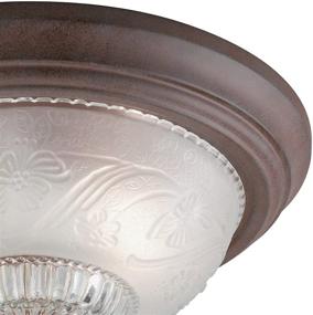 img 2 attached to 💡 Westinghouse Lighting 6431600 Sienna Flush-Mount Ceiling Fixture with Embossed Floral and Leaf Design Glass - Two-Light Interior Lighting Solution