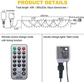 img 1 attached to 🎄 KAZOKU LED Christmas Lights Outdoor - 2 in 1 Warm and Multi Color 380 LED String Lights for Indoor Outdoor Decor 10M/40ft 11 Mode Christmas Tree Lights Waterproof Lights for Home Wedding Party