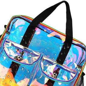 img 1 attached to 👜 Mofasvigi Clear Bag Stadium Approved Transparent Waterproof Tote Bags: Your Ultimate Companion for School, Concerts, and Travel