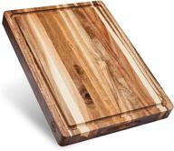 🌲 sustainable acacia wood cutting board with juice groove and sorting compartment - sonder los angeles (16x12x1.5 in) - gift box included logo