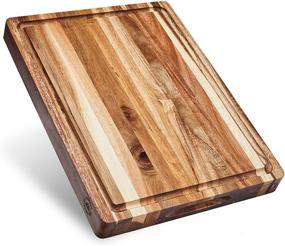 img 4 attached to 🌲 Sustainable Acacia Wood Cutting Board with Juice Groove and Sorting Compartment - Sonder Los Angeles (16x12x1.5 in) - Gift Box Included