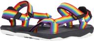 stylish and durable: teva 👟 hurricane little rainbow black boys' shoes logo