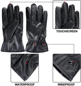 img 2 attached to 🧤 Ultimate Driving Winter Leather Waterproof Touchscreen Gloves