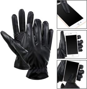 img 1 attached to 🧤 Ultimate Driving Winter Leather Waterproof Touchscreen Gloves