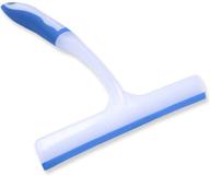 🚿 window glass squeegee for shower, bathroom mirrors, car windshield, and shower door glass (blue white, m) logo