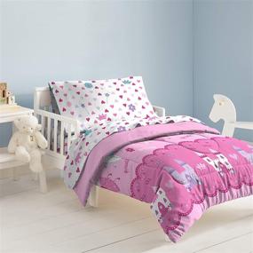 img 4 attached to 👸 Dream Factory Magical Princess Bedding Set for Toddlers in Pink (4-Piece), 2A74630JMU