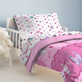 img 1 attached to 👸 Dream Factory Magical Princess Bedding Set for Toddlers in Pink (4-Piece), 2A74630JMU