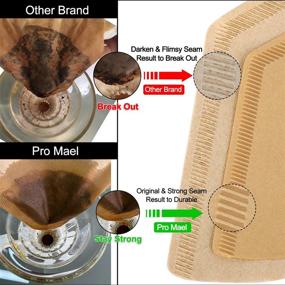 img 2 attached to ☕ 100 Count Unbleached Japanese Paper Cone Coffee Filters - Premium Disposable Filters for Pour Over and Drip Coffee Makers, Ensuring Better Filtration without Blowouts - Natural Brown Color