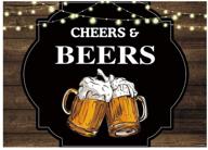 🎉 funnytree 7x5ft cheers and beers photography backdrop | ideal for 30th, 40th, and 50th birthday party | rustic glitter wood background | photo booth banner logo