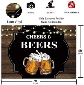 img 3 attached to 🎉 Funnytree 7x5FT Cheers and Beers Photography Backdrop | Ideal for 30th, 40th, and 50th Birthday Party | Rustic Glitter Wood Background | Photo Booth Banner